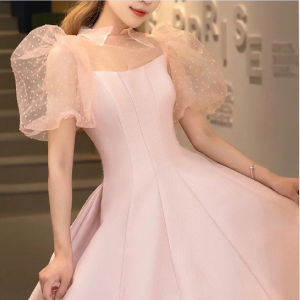 Glary Star Pink Evening Dress Skirt: Light Luxury Toast & Bridal Engagement Bridesmaid Dress