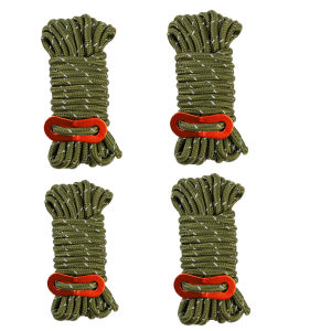 4 Pack 4mm Outdoor Guy Lines Tent Cords Lightweight Camping RopeAluminum Guylines Adjust for Tent Tarp Canopy Shelte