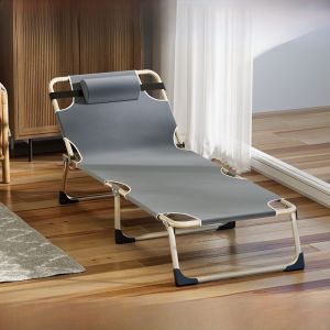 Portable Folding Bed Single Bed Office Nap Chair Simple Companion Small Bed Afterwork Leisure Furniture Metal Steel Frame