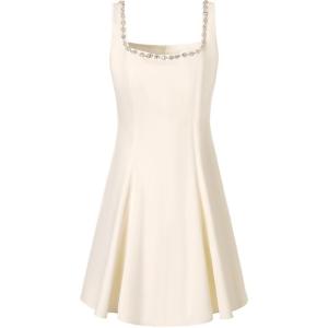 TAMMY TANGS | Sugar Power Summer 2025 Elegant Diamond Decorated Strap Dress Womens Waist Slimming Skirt City Commute Work Party Date