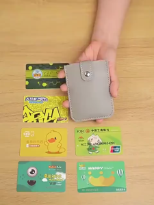 Portable Card Bag Mini Pulled Design Wallet Wallet Card Holder Pouch Storage Coin Purse Leather Business Card Holder Thickened Stacked Telescopic