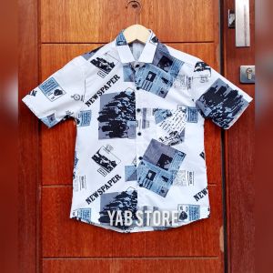 Pakaian Anak Laki Laki Kemeja Lengan Pendek Motif Abstrak Umur 2 3 4 5 6 7 8 910 11 12 Tahun