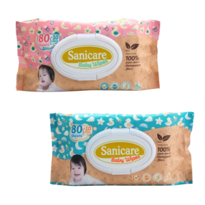 Sanicare Baby Wipes Plant Fiber 90 Sheets - Assorted Colors