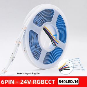 Dải Đèn LED COB RGB RGBW RGBCCT 12V 24V Độ Sáng Cao Dẻo Dai Trang Trí Nội Thất Gia Đình 784/840 Đèn LED/m Đèn Dây Không Chấm