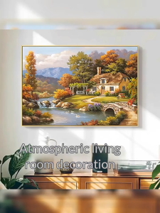 Exquisite Single Framed Crystal Porcelain Mural Wall Hanging Decoration for Sala Family Room