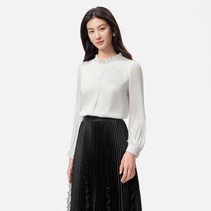 Koradior | French Design Sensibility Satin Business Commuter Blouse