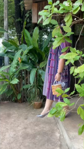 ชุดเดรสลายไทย อก 50 54 58 62 66 นิ้ว ชุดเดรสพื้นเมืองประยุกต์ ชุดเดรสผ้าไทยคนอ้วน