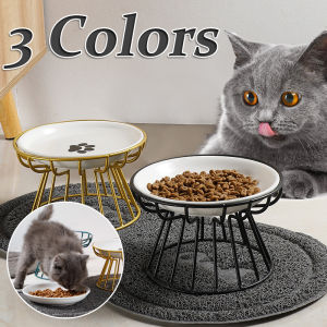 Ceramic Elevated Pet Bowl Protect Neck Dog Cat Bowl Pet Feeder For Food and Water