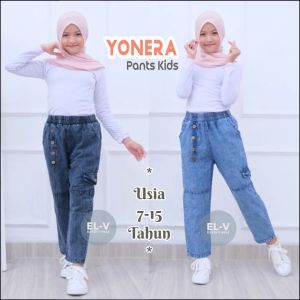 YONERA Celana Jeans Anak Perempuan Celana Kulot Jeans Panjang Pinggang Karet | Nairuza
