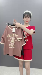 Set đồ đùi chất cotton form rộng mặc nhà thể thao cho nữ đẹp đơn giản đồ mùa hè 40-70kg