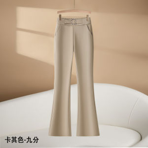 TUCANO High Waist Bell Bottom Pants Womens Casual Elastic Knitted Trousers Slimming Style Autumn Winter New Arrival