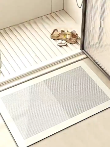 พรมห้องน้ํา ซึมซับน้ำดี พรมห้องครัว มินิมอล ทำจากวัสดุโคลนไดอะตอม กันลื่น PU-แห้งไว ซัพน้ำดี 40x60/50x80cm