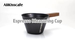 Espresso Measuring Cup With Wood Handle Stainless Steel 120ml Extraction Shot Cup Single Mouth Barista Tools Kitchen Accessories