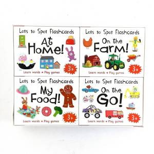 Miles Kelly LOTS TO SPOT FLASHCARDS Set include 4 boxes of double-sided flashcards