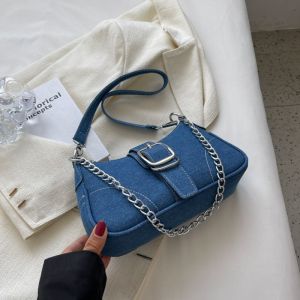 Túi Đeo Chéo Denim Nhỏ Dành Cho Nữ Túi Đeo Vai Vải Canvas Túi Đeo Chéo Kiểu Hobo Phụ Kiện Thời Trang Giản Dị