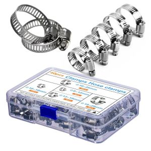 40pcs/120pcs hose clamps worm gear hose clamps 5 sizes of hose clamps for water pipes gas pipes silicone hoses