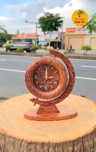 [TẶNG KÈM PIN] Đồng Hồ Gỗ Dừa Để Bàn Thiết Kế Địa Cầu Sáng Tạo Trang Trí Phòng Làm Việc Quà Tặng Sang Trọng - KIM TỨ