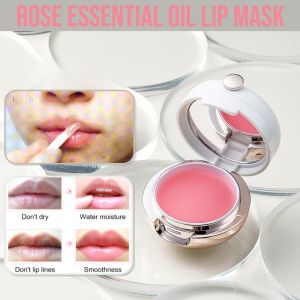 Rose Essential Oil Lip Mask Lip Scrub Long Lasting Moisture For Dry Chapped Lips
