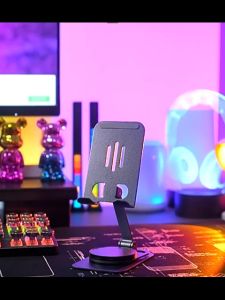 Đa năng 360° Giá đỡ điện thoại/máy tính bảng bằng kim loại xoay - Đệm silicon có thể gập lại-NIEVE