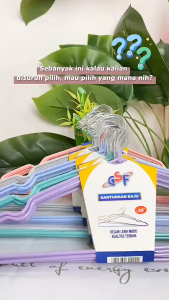 Klik-Beli Hanger Baju Kawat Isi 10 Pcs HT-B33 Gantungan Kuat Bahan Besi Tebal PVC Tahan Karat Elastis Jemuran Pakaian Dewasa Warna Pastel