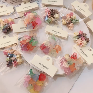 Kẹp tóc nhỏ trong suốt nhiều màu sắc dễ thương kẹp tóc hình trái timdễ thương cho bé gái kẹp tóc bên cho tóc mái