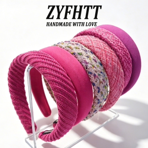 2/3pcs Rose Pink Widened Sponge Headband for Women Temperament Knitted Headband Cute Girl Face Washing Headband