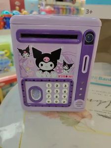 Cartoon Password Bank Kuromi Cinnamoroll Coin Bank Savings Machine Toys Password Safe Box Girls Boys Gifts