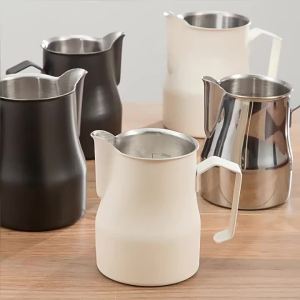 350ML Coffee Milk Frothing Pitcher with Scale Latte Stainless Steel Pour Over Coffee Kettle Espresso Steaming Milk Frothing Cup