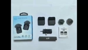 Wireless Lavalier Microphone Mini Lapel Mic with Noise Reduction for iPhone USB-C Android Vlog Video Recording Content