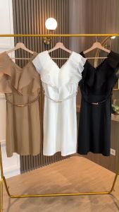 D11667 Cindy Ruffle Layer Slim Cut Dress