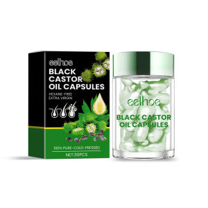 Eelhoe Castor Oil Dense Hair Capsules Hair Care Capsules Castor Oil Repairs Damaged Hair Nourishes Smoothness Shine Dense Hair Massage Hair Care Essential Oil Repair Damaged Hair Anti-Loss Oil Hair Mask Hair Care 