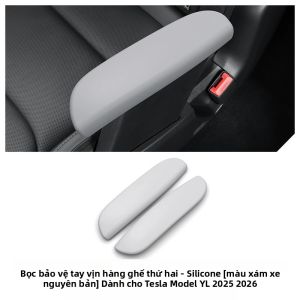 Ốp Bảo Vệ Tay Vịn Silicon Tesla Model YL 2025 Hàng Ghế Thứ Hai Chống Bám Bẩn Chống Mài Mòn Phụ Kiện Cho Xe Hơi