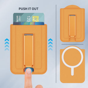 For Magsafe Magnetic Pu Leather Wallet Stand Credit Card Holder for Iphone 17 Air 16 15 14 13 12 Pro Max Holder Card Bag Cover