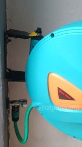 20M Auto Rewind Retractable Garden Hose Reel Rewinding Driveway Car Wash Patio Wall Mountable 9 Pattern Water Spray 20 meter 20mtr