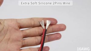 Cáp Silicon 3m 2Pin Dây Điện Bảng Điều Khiển Năng Lượng Mặt Trời Chịu Nhiệt Cho Ắc Quy Ô Tô -60 ℃ Đến +200 ℃ Phạm Vi Nhiệt Độ Của Dây Dẫn Đồng
