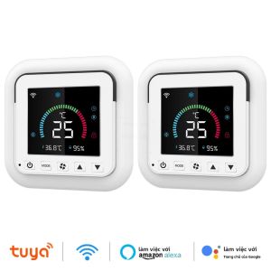 Bộ Điều Nhiệt Thông Minh Tuya WiFi Điều Khiển Nhiệt Độ Độ Ẩm Hồng Ngoại Với Màn Hình Cảm Ứng LCD Điều Khiển Nguồn USB AC Điều Hòa Không Khí Điều Khiển Nguồn Hồng Ngoại Tương Thích Với Google Home