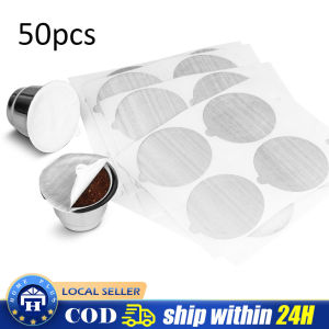 【Local delivery】 50PCS Aluminum Foil for Reusable & Disposable Coffee Capsule Pods Foils Seal for Nespresso Coffee Filters Sticky Lids Cover Capsule Foil