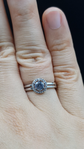 MMR006 : แหวนเงินแท้ 925 ฝังเพชรสวิส (CZ)