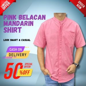 BAJU RAYA (2024) MANDARIN COLLAR SHORT SLEEVE (KURTA STYLE) KEMEJA SLIM FIT