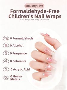 GANGHOU | Children Handmade Long Style Korean High-Quality Removable Nail Stickers