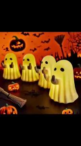 Middle Finger Cute Ghost Statue Ghosts Small Scary Ghost Figurines Halloween Home Decorations A Small Gift For A Friend