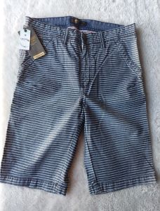 Celana Pendek Pria EMBA Bahan Premium Motif Salur Warna Navy Reguler