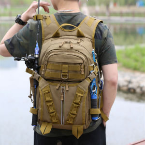 New Camouflage Large Capacity Outdoor Tactical Backpack Waterproof Hiking Fishing Gear Bag Multi-Functional Double Shoulder Bag