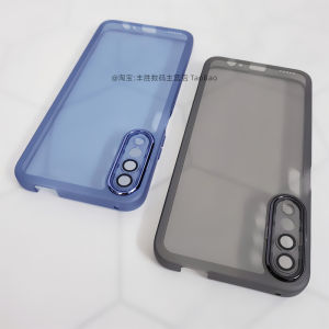 Applicable to Huawei Honor 9x Phone Case HLK-AL00 Protective Case 9xpro Silicone Semi-Transparent Black Transparent White with Lens Protector Drop-Resistant Non Slip Cathetus Frosted Soft Case Simple Men and Women