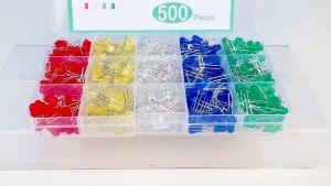 500pcs 5mm LED Light Diodes LED Circuit Assorted Kit for Science Project Experiment
