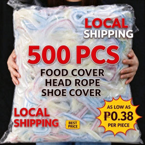【Local Stock】500PCS Transparent Disposable Food Cover Colorful Elastic Plastic Wrap Fruit Food Covers Storage Bag Kitchen Fresh Saver Bags Organizer