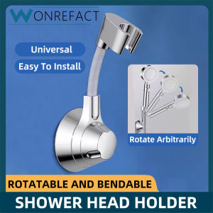 Bathroom Adjustable Handheld Shower Head Bracket Wall-Mounted Shower Head Bracket 360° Rotating Bathroom Shower Head Bracket