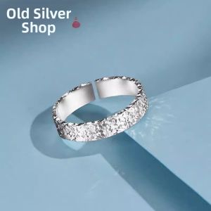 WU YUE JEWELRY | Sterling 999 Fine Ice Texture Ladys Ring
