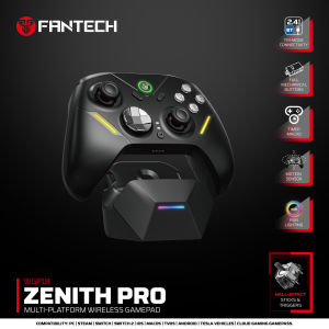 Fantech | FANTECH ZENITH PRO WGP18 Wireless Game Controller Switch Between Mechanical or Hall-effect Triggers Built-in Gyro Sensor Gamepad