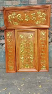 Bộ tranh cửu huyền thất tổ gỗ hương đá 4 tấm cao cấp cao tổng 148x108 cm